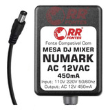 Fonte Ac 12v Para Mesa Som Dj Mixer Numark M101 E M101 usb