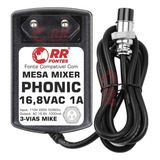 Fonte Ac 16 8v 1a Para Mesa Som Mixer Phonic Mm1705 Mm1805