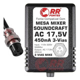 Fonte Ac 17 5v 17 5v Para Mixer Mesa Soundcraft Selenium