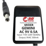 Fonte Ac 9v Para Preamp Stereo Dj Mixer Gemini Mx 01 02