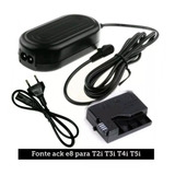 Fonte Ack e8 Adaptador Ac P Canon Eos Rebel T2i T3i T4i T5i