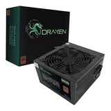 Fonte Atx 600w Real Draxen Dn600 80 bronze Pfc Ativo