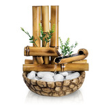 Fonte Bambu De Mesa Feng Shui Agua Cascata Decorativa 26cm Cor Marrom 110v 220v