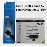 Fonte Bivolt Cabo Av Para Playstation 2 Slim