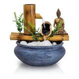 Fonte Buda Hindu 2 Quedas Feng Shui Bambu Decorativa 18cm