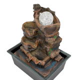 Fonte Cascata Agua Decorativa Resina Balde Grande Luz Led Cor Multicor 110v 220v bivolt 