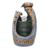 Fonte Cascata Agua Decorativa Resina Cristal Luz De Led Cor Multicor 110v 220v bivolt 