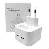 Fonte Compativel iPhone 35w Dupla Entrada Usb c Lightning