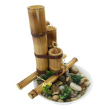 Fonte De Água Bambu 3 Quedas Cascata Harmonia Decorativa