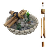Fonte De Água Cascata   Bambu E Pedras Decorativa Mesa