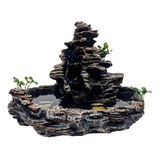 Fonte De Água Cascata Imita Pedra Marrom Meditação Feng Shui Bivolt