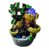Fonte De Água Decorativa Mesa Cascata Relaxante Luzes Led