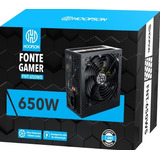 Fonte Gamer Atx Hoopson Com Cabo Fnt 650ws Real Cooler 14cm