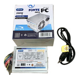 Fonte Para Computador 200w Real Atx Bivolt Nova Pinos 20 24