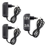Fonte Para Fita Led Cftv Bivolt 12v 3a 5050 3528 Kit 3 Un Nf
