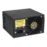 Fonte Pc Atx 500w Nominal Sata Ide Bivolt 24 Pinos Preto