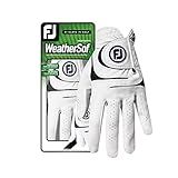 FootJoy Luva De Golfe Feminina WeatherSof Da Geração Anterior- Branca- Média-grande- Usada Na Mão Esquerda