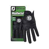 FootJoy Luva De Golfe Masculina WeatherSof Preta Média Grande Usada Na Mão Esquerda