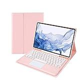 For Samsung Tab S8 S8 Plus S7 FE S7 Plus Keyboard Case Touchpad Detachable Keyboard With S Pen Holder Cover For 12 4 Inch Galaxy Tab S8 Plus 2022 S7 FE 2021 S7 2020 Tablet Rosa Toque 