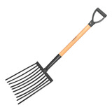 Forcado Para Cascalho 10 Dentes Com Cabo De 71cm Tramontina