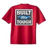 Ford Tough Logotipo Construído Ford Tough Pickup Truck F150 Camiseta Oficial Autêntica Vermelho G