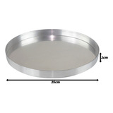 Forma Assadeira Pizza Pães Redonda Em Alumínio 25cm X 2cm Cor Prateado