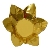 Forma Base Doces Dourada Laminada Pvc 6 Pétalas M8 C 300 Cor Dourado