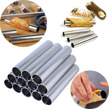 Forma Canola Canudo Tubo Cilindro Fina 12 Unid Aluminio 11x2