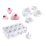 Forma Coxinha C8 Molde Pastel Com 4 Tam Molde Esfiha 3 Tam