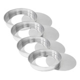 Forma De Bolo Redonda Com Fundo Removível Falso 15x5cm 4 Pçs
