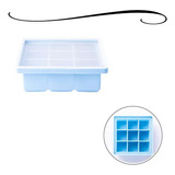 Forma De Gelo Papinha Silicone 9 Cubos Com Tampa Flexível