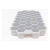 Forma De Gelo Silicone Flexível Com Tampa Colmeia Suco Fruta Cor Branco