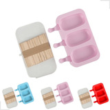 Forma De Picolé Silicone Sorvete Molde Com 50 Palitos Tampa