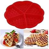Forma De Silicone Antiaderente Para Waffles Com 5 Cavidades COR VERMELHO