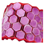 Forma De Silicone Colmeia Gelo P  Hexagono 37 Cavidades Cor Vermelho