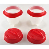 Forma De Silicone De Cozinhar Ovos Fácil Egg Fit Magic 2pçs Cor Vermelho