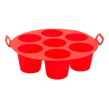 Forma De Silicone Para Air Fryer 7 Mini Bolos Cupcake Muffin