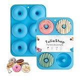 Forma De Silicone Para Donuts Molde De Silicone Para Donuts E Rosquinhas 6 Cavidades Azul