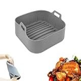 Forma De Silicone Quadrada Para Air Fryer Antiaderente 18x18x5 Cm Forma Cesta Reutilizável De Fritadeira Forro Assadeira Cor Sortida