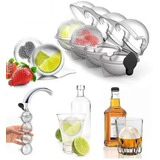 Forma Gelo Plástico 4 Esferas Bola Grande Bebidas Whisky Gin