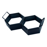 Forma Manual Bloquete Sextavado 2 Blocos Piso Aço 25x25x8 Cm