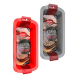 Forma P Pão Retangular Em Silicone 26 5x13x6 5cm Cor Vermelho Ou Cinza