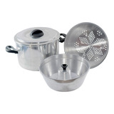 Forma Panela De Fazer Pudim Banho Maria 3 Em 1 Vapor Legumes