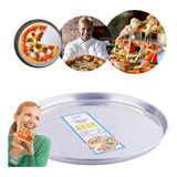 Forma Para Pizza 35 Cm Diâmetro Alumínio Borda Reforçada