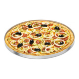Forma Para Pizza 35 Cm Diâmetro Alumínio Com Borda Reforçada