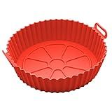 Forma Redonda De Silicone Para Air Fryer Vermelha 19cm X 6 5cm Lyor