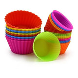 Forma Silicone Cupcake Pão De Queijo Empada Bpa free 10 Uni Cor Vermelho