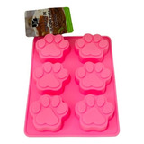 Forma Silicone De Patinhas Bolo Chocolate Gelatina Resina Cor Rosa