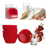 Forminhas Forma Assadeira Para Cupcake Mini Bolo Muffin 24un Cor Vermelho