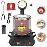 Forno De Fusão De Metal 1800 W Ouro Cobre Joias De Prata Alumínio Ferro Aço Indução Forno De Fusão Fundição De Ourives Com Guarda De Malha E Com Cadinho De Grafite 110 220 V Red 3KG